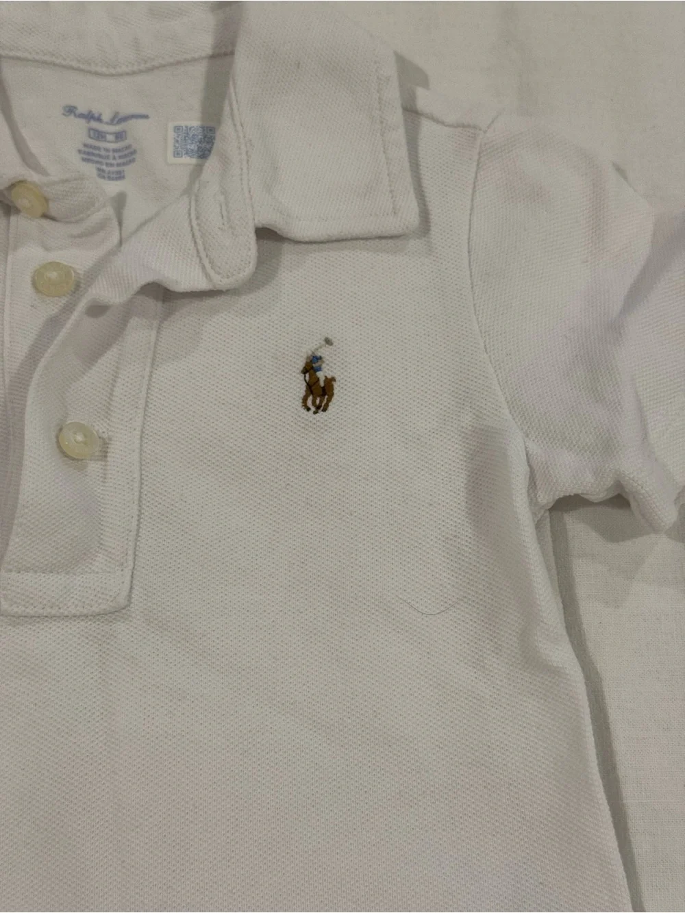 Ralph Lauren Kids Polo in White with Signature Logo